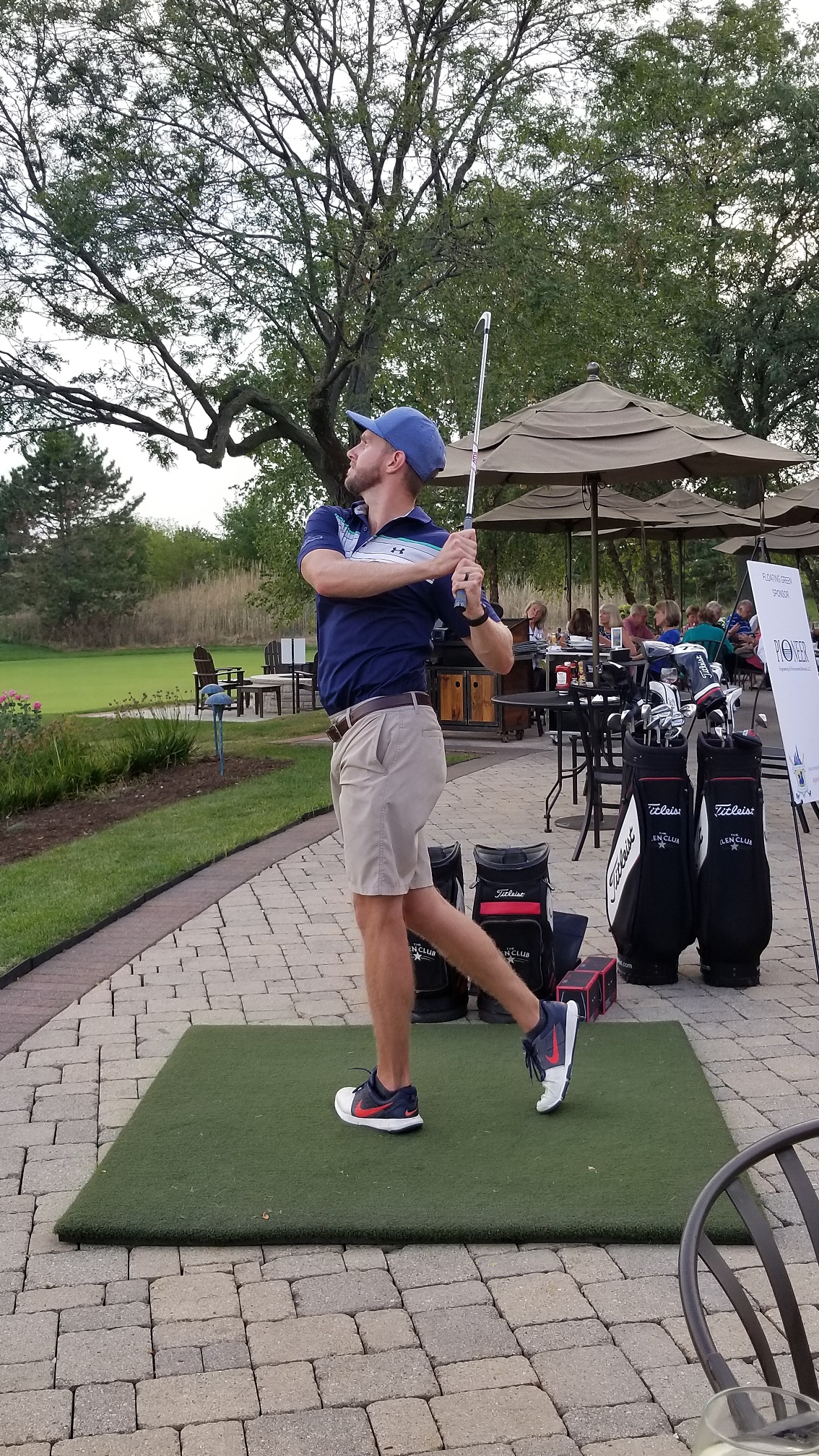 Jeff Gurrister practices his swing during the 4th Annual Real Estate to the Rescue Golf Outing charity tournament, for the Save-A-Pet Foundation.